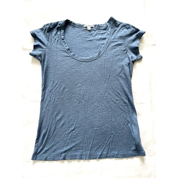 Standard James Perse Tee Shirt Size 3 Large Blue Gray Short Sleeves Cotton Modal - Picture 1 of 8